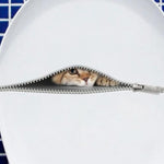 Sticker Toilette<br> Chat Fermeture Eclair