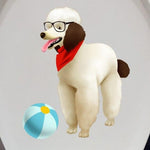 Sticker Toilette<br> Abattant WC Chien Caniche à Lunettes