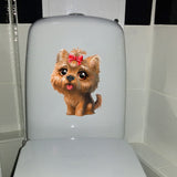 Sticker Toilette<br> Abattant WC Chiot Noeud Papillon