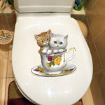 Sticker Toilette<br> Abattant WC Chatons en Tasse