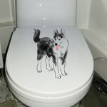 Sticker Toilette<br> Abattant WC Chien Husky