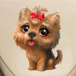 Sticker Toilette<br> Abattant WC Chiot Noeud Papillon