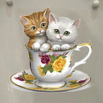 Sticker Toilette<br> Abattant WC Chatons en Tasse