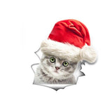 Sticker Toilette<br> Chaton Gris Noël 3D