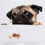 Sticker Toilette<br> Pug Escargot 3D