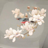 Sticker Toilette<br> Abattant WC Moineau & Fleurs Blanches