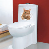 Sticker Toilette<br> Chat dans les Toilettes 3D