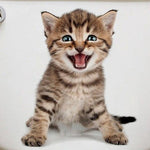 Sticker Toilette<br> Chaton Détresse 3D