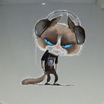 Sticker Toilette<br> Abattant WC Grumpy Cat Casque