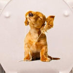 Sticker Toilette<br> Abattant WC Chien Écouteurs