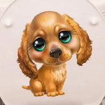 Sticker Toilette<br> Abattant WC Chiot Gros Yeux