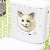 Sticker Toilette<br> Petit Chat Blanc 3D