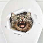 Sticker Toilette<br> Petit Chat Aggressif 3D