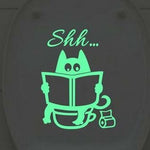 Sticker Toilette<br> Chat sur Pot Phosphorescent