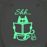 Sticker Toilette<br> Chat sur Pot Phosphorescent