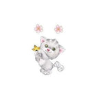 Stickers Toilette<br> Chaton Fleur