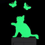 Sticker Toilette<br> Chat Papillon Phosphorescent