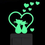 Sticker Toilette<br> Chats Amoureux Phosphorescent