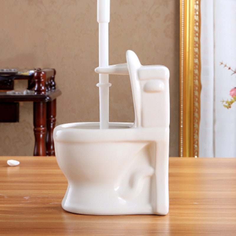 Brosse WC originale effet fait main - Blanc et Doré – Silumen
