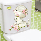 Stickers Toilette<br> Chaton Papillon