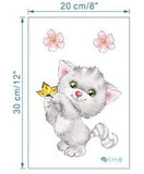 Stickers Toilette<br> Chaton Fleur