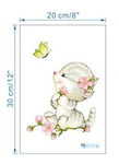 Stickers Toilette<br> Chaton Papillon