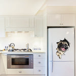 Sticker Toilette<br> Chien Pug 3D