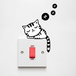 Sticker Toilette<br> Sleepy Cat Interrupteur