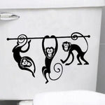 Sticker Toilette<br> Singes Abattant WC