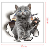 Sticker Toilette<br> Chat Gris 3D