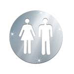 Sticker Toilette<br> Homme & Femme Argenté